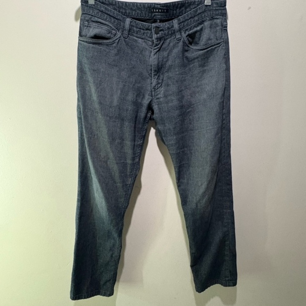 Theory Jeans‎ Mens Size 32 Classic Original Straight Fit Grey Pants 97% Cotton